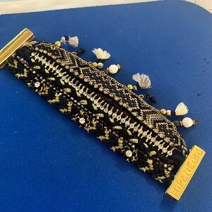 Hipanema bracelet- 6 different straps- gold magnet closure - 7”